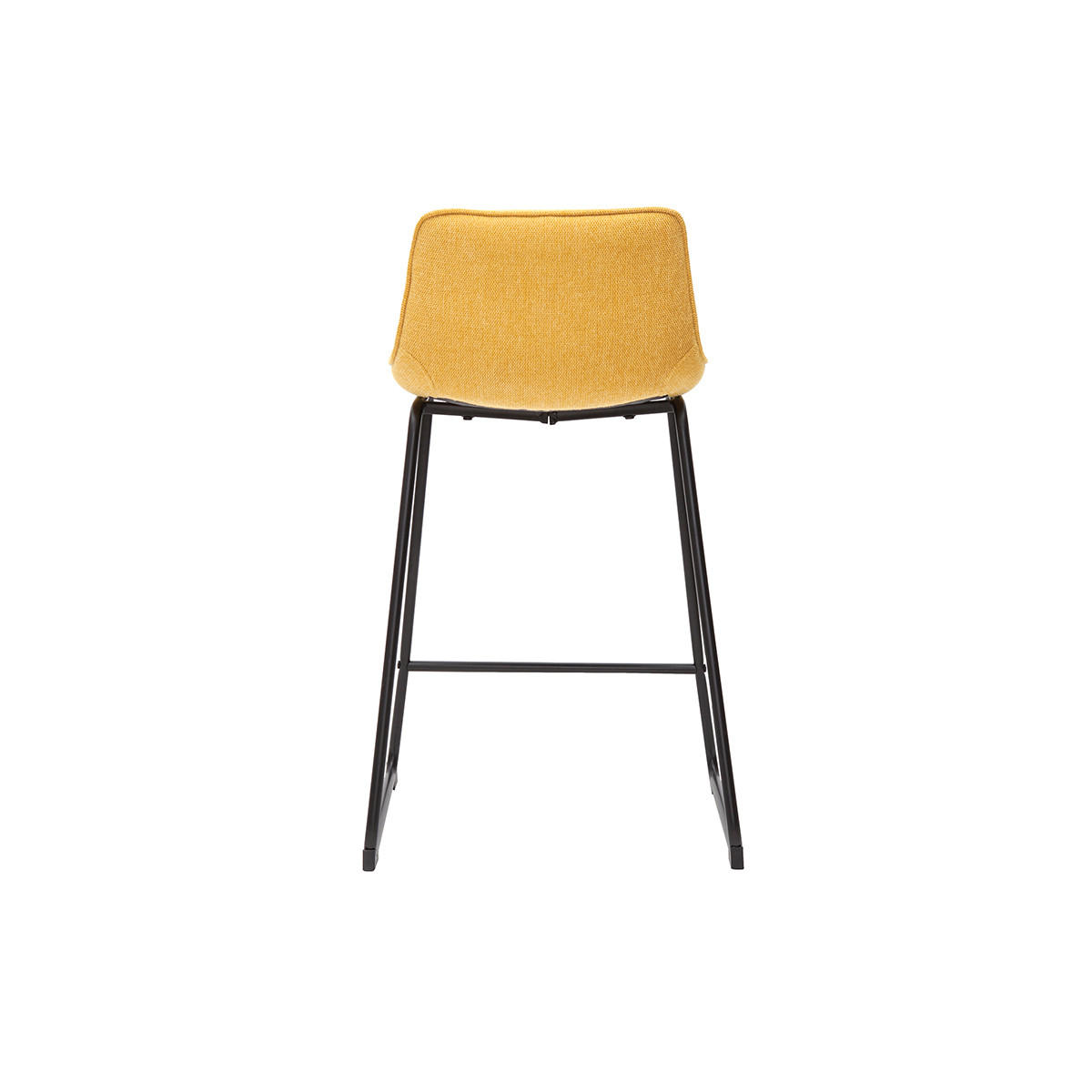 BARHOCKER Senfgelber Stoff Samteffekt Metall H65 cm 2er-Set BOOST - Gelb, Textil (45/82.5/49.5cm) - Miliboo