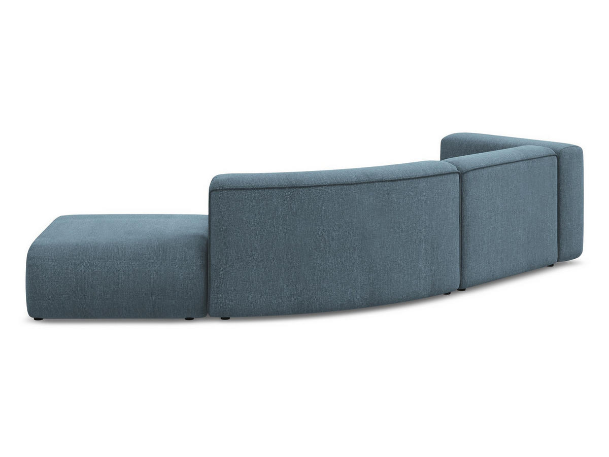 4-SITZER-SOFA Chenille Stoff Blau - Blau/Blaugrau, Kunststoff/Textil (335/70/166cm) - Makamii