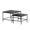 COUCHTISCH-SET Ramio Schwarzer Marmor 60 x 60 cm 2 Teile - Schwarz, Holzwerkstoff (60/60/45cm) - Vicco