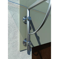 GLASVORDACH 250x90 cm Sicherheitsglas Edelstahl Satiniert LB-Silber - Weiß, Glas (250/1.31/90cm) -  Glaswerk Westfalen
