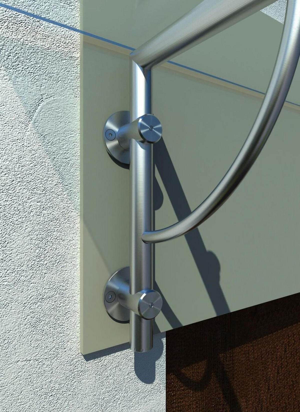 GLASVORDACH 180x90 cm Sicherheitsglas Edelstahl Grauglas LB-Silber - Grau, Glas (180/1.31/90cm) -  Glaswerk Westfalen