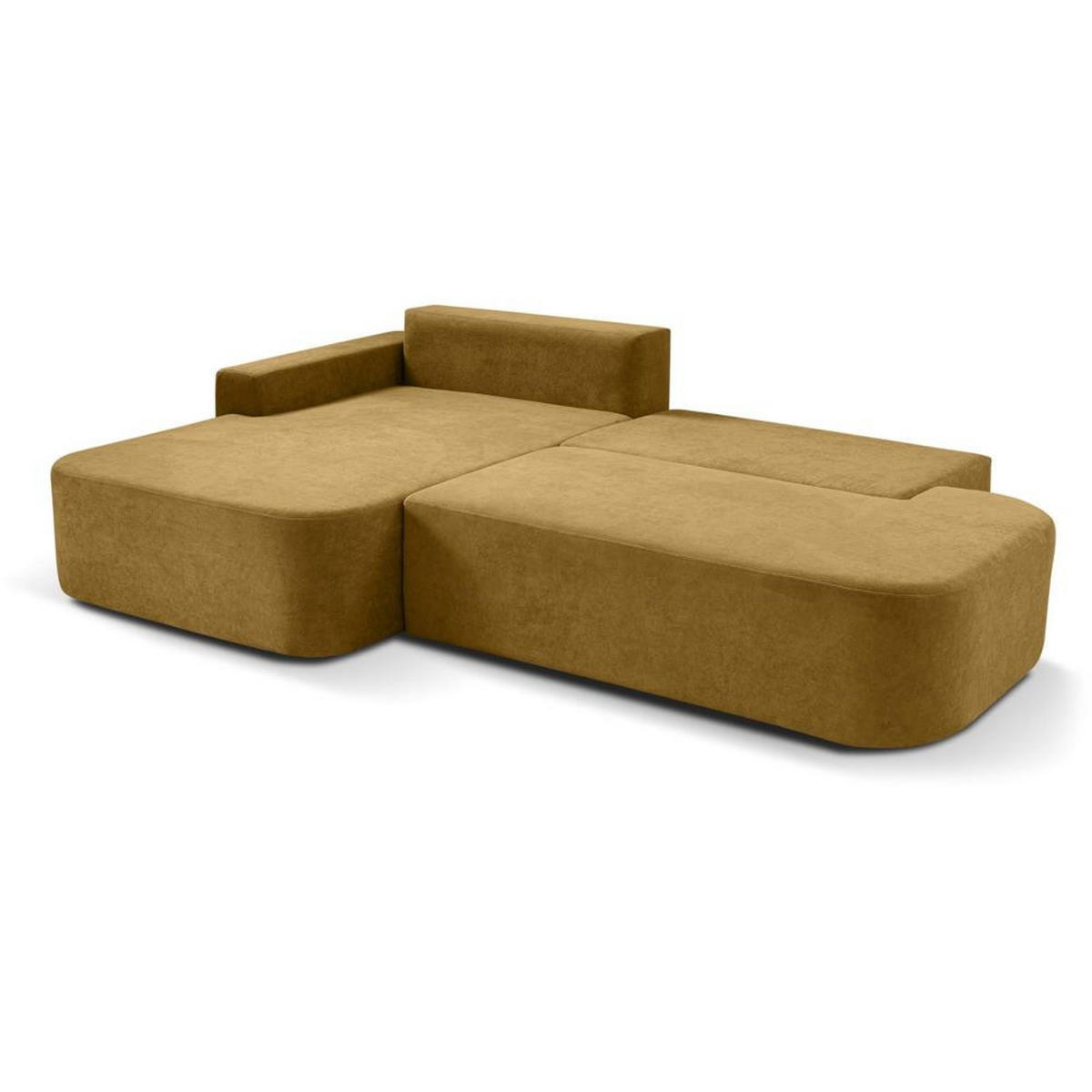 ECKSCHLAFSOFA Gavi gelb velours links - Gelb, Textil (269/171cm) - Beautysofa
