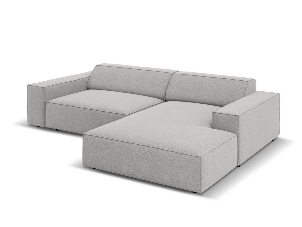 MODULARES-ECKSOFA rechts Jodie aus strukturiertem Stoff hellgrau 3 Sitzplätze - Hellgrau, Textil (166/224cm) - Micadoni