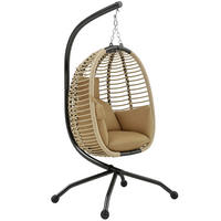 HÄNGESESSEL DE-15281 klappbar mit Kissen und Gestell Beige - Beige, Metall (100/188/110cm) - ComfortXL