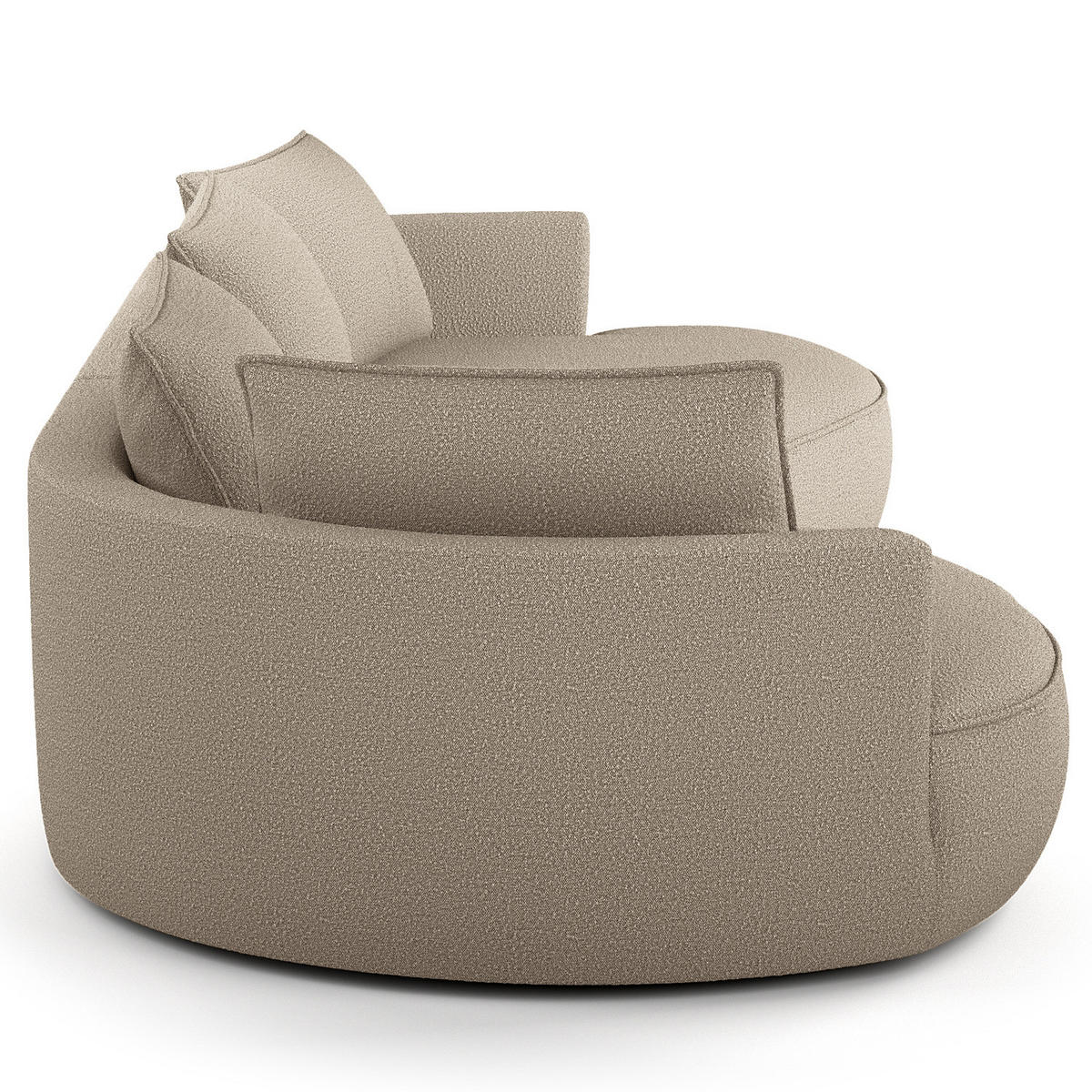 BIGSOFA - Beige/Schwarz, Kunststoff/Textil (322/82/154cm) - home24