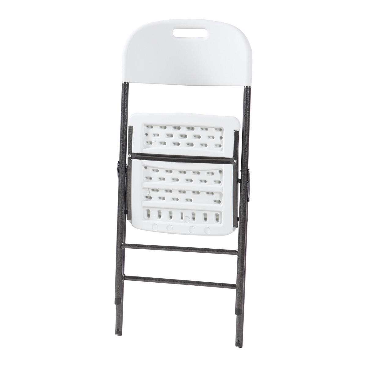 KLAPPSTUHL Ljusnarsberg - Weiß, Kunststoff/Metall (46/87/53cm) - [en.casa]