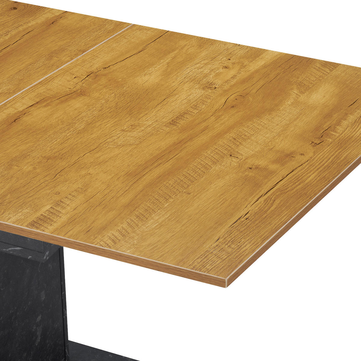 ESSTISCH BOSCO 120-160/80/76 cm - Eiche Bianco/Anthrazit, Holzwerkstoff (80/120/76cm) - B&D Home