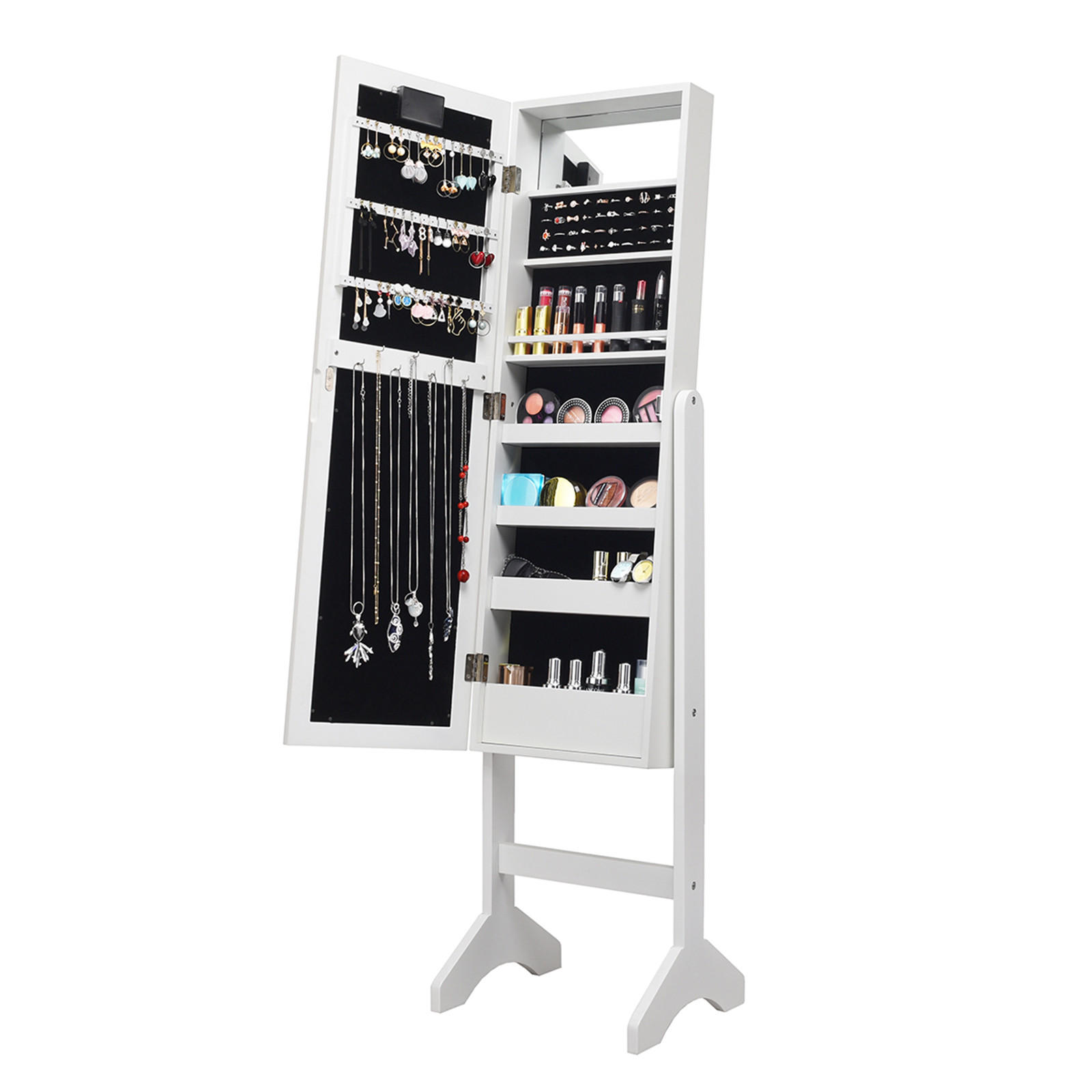 Costway Schmuckschrank Weiß 35x145x32 cm