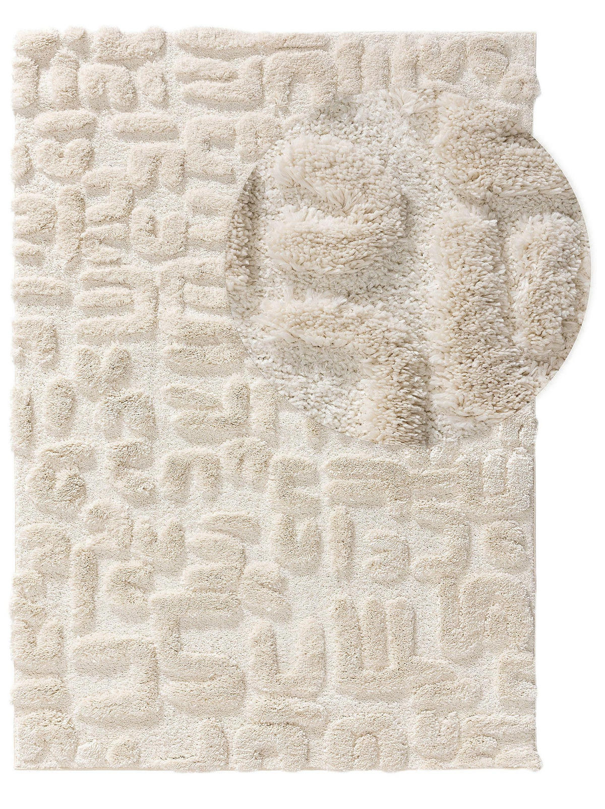 HOCHFLORTEPPICH Tibo Cream/Beige 160x230 cm - Creme, Textil (160/230cm) - benuta Pop
