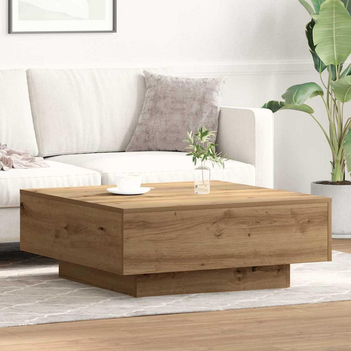 COUCHTISCH Artisan-Eiche 80/80/31 Cm - Braun, Holzwerkstoff (80/80/31cm) - vidaXL