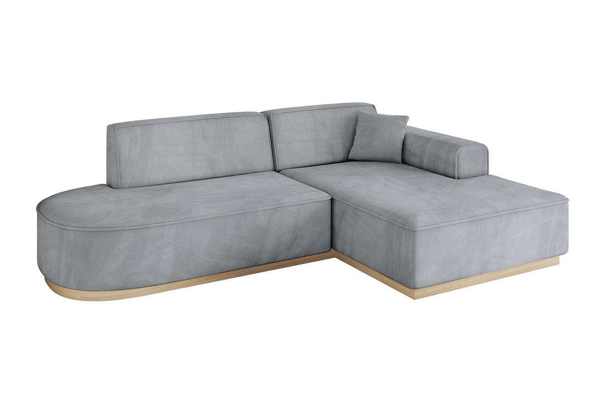 ECKSOFA Ottomane Rechts IREA-L1 - 232x165x80 cm Grau - Titanfarben, Holzwerkstoff/Textil (232/165cm) - ALTDECOR
