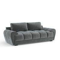 3-SITZER SOFA Peebles Dunkelgrau Samtstoff - Schwarz/Grau, Holz/Holzwerkstoff (244/90/101cm) - Maison de Reve