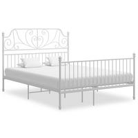 BETTGESTELL Weiss Metall 160/200 Cm - Weiß, Naturmaterialien (160/200cm) - vidaXL