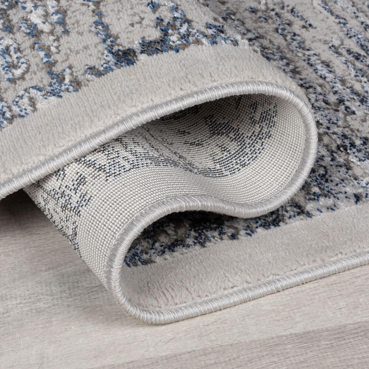 TEPPICH Abstrakt-Design, mit Glanzeffekt LYDE, Blau 120x170 cm - Blau, Textil (120/170cm) - KADIMA DESIGN