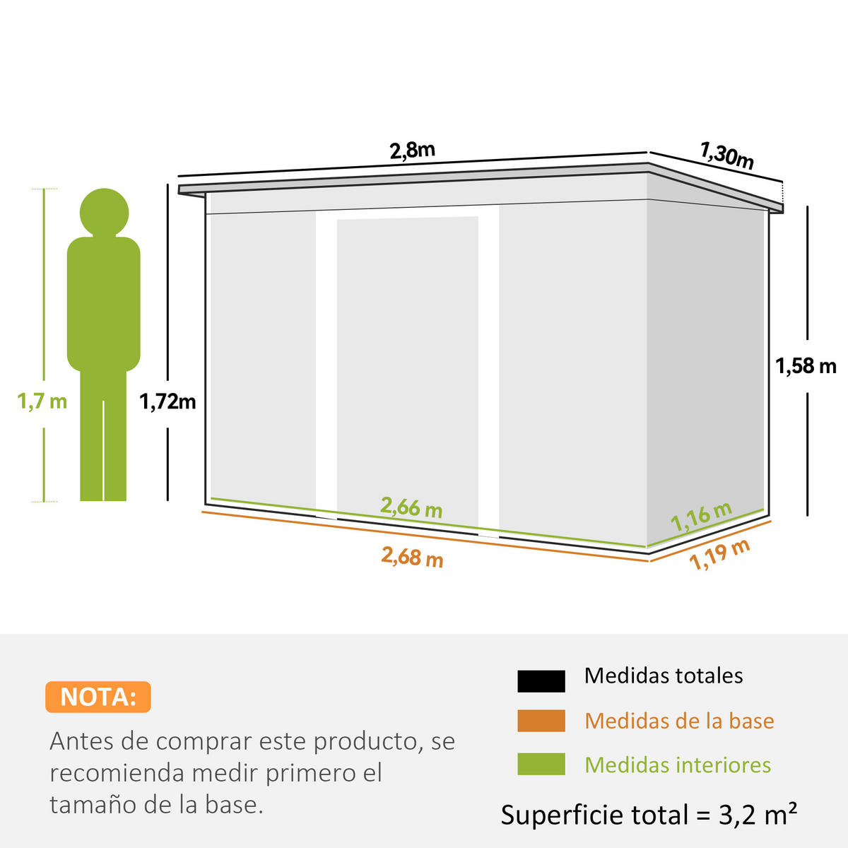 GARTENHAUS Grun 1 Stück - Grün, Kunststoff/Metall (130/172/280cm) - GiPP