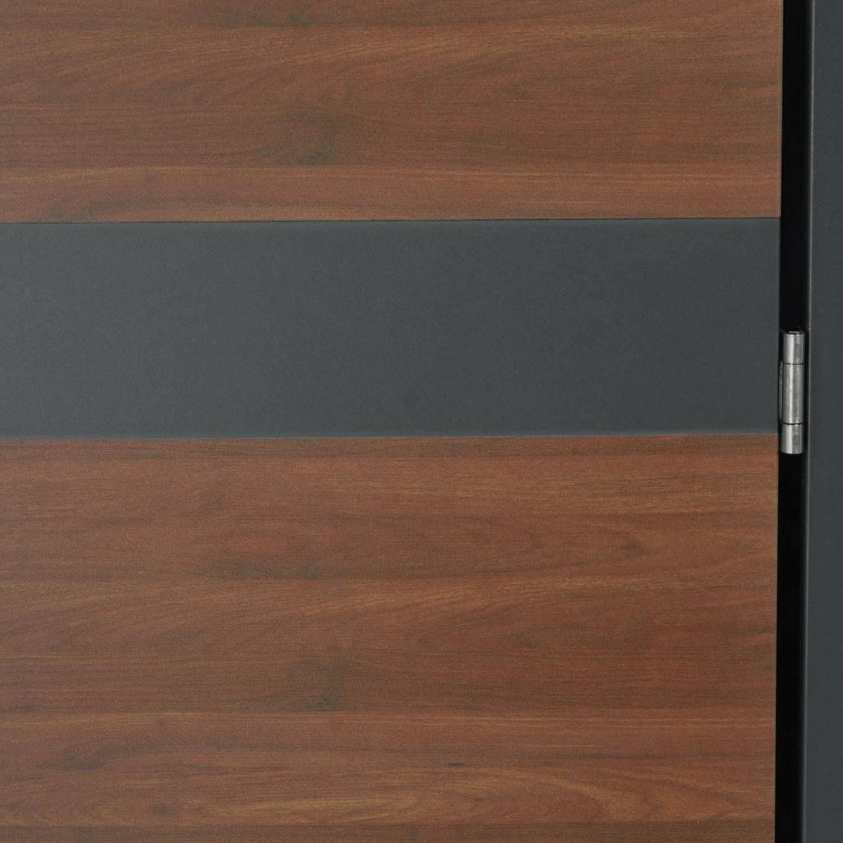 MÜLLTONNENBOX 4er/8er XL 117x290x98cm Anthrazit Kirsche-Holzoptik Dunkelbraun - Kirschbaumfarben, Metall (290/117/98cm) - PROREGAL