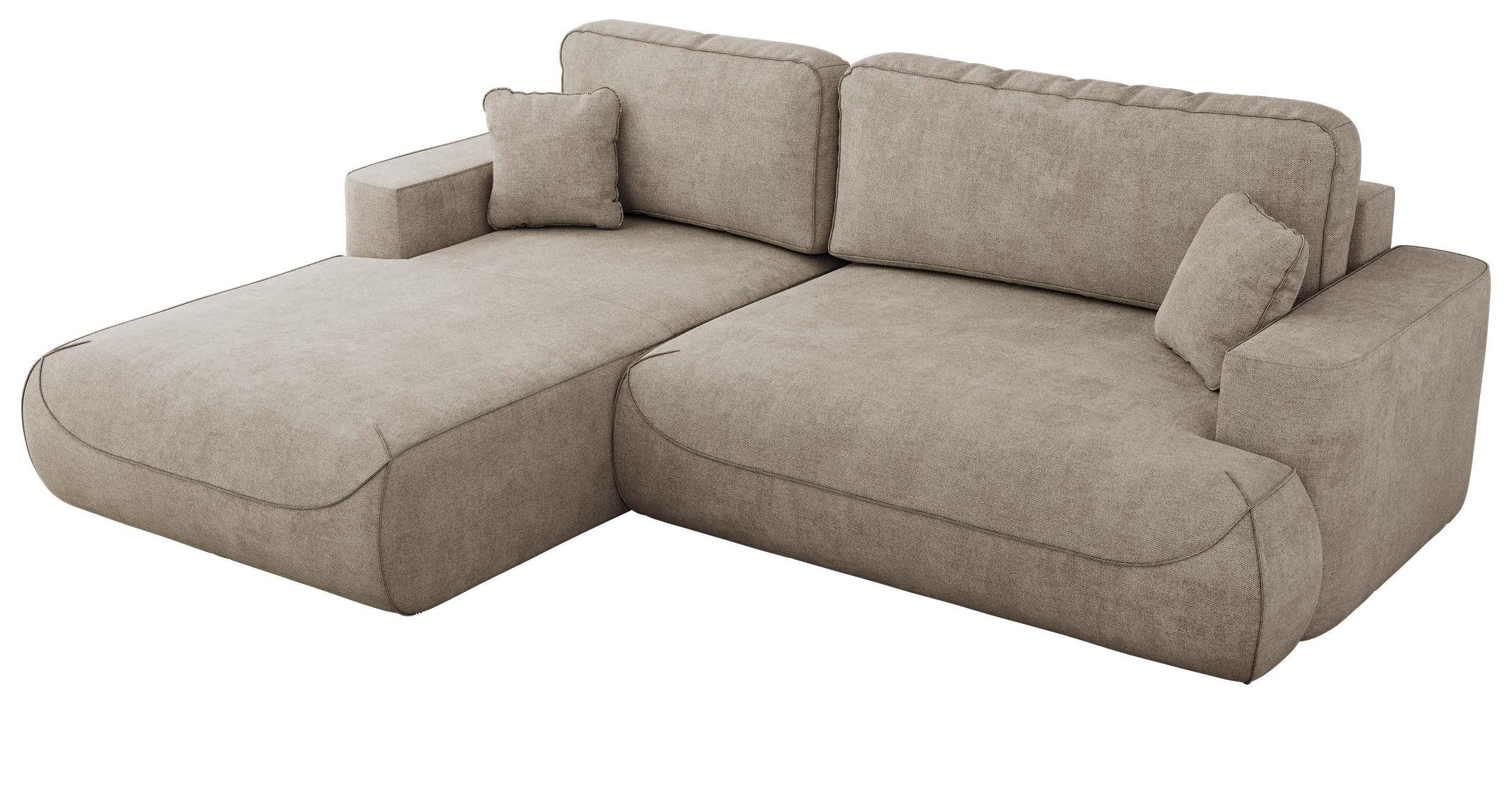 ECKSOFA OVO L Beige Struktur - Links Seite - Beige/Schwarz, Kunststoff/Textil (271/195cm) - MKS