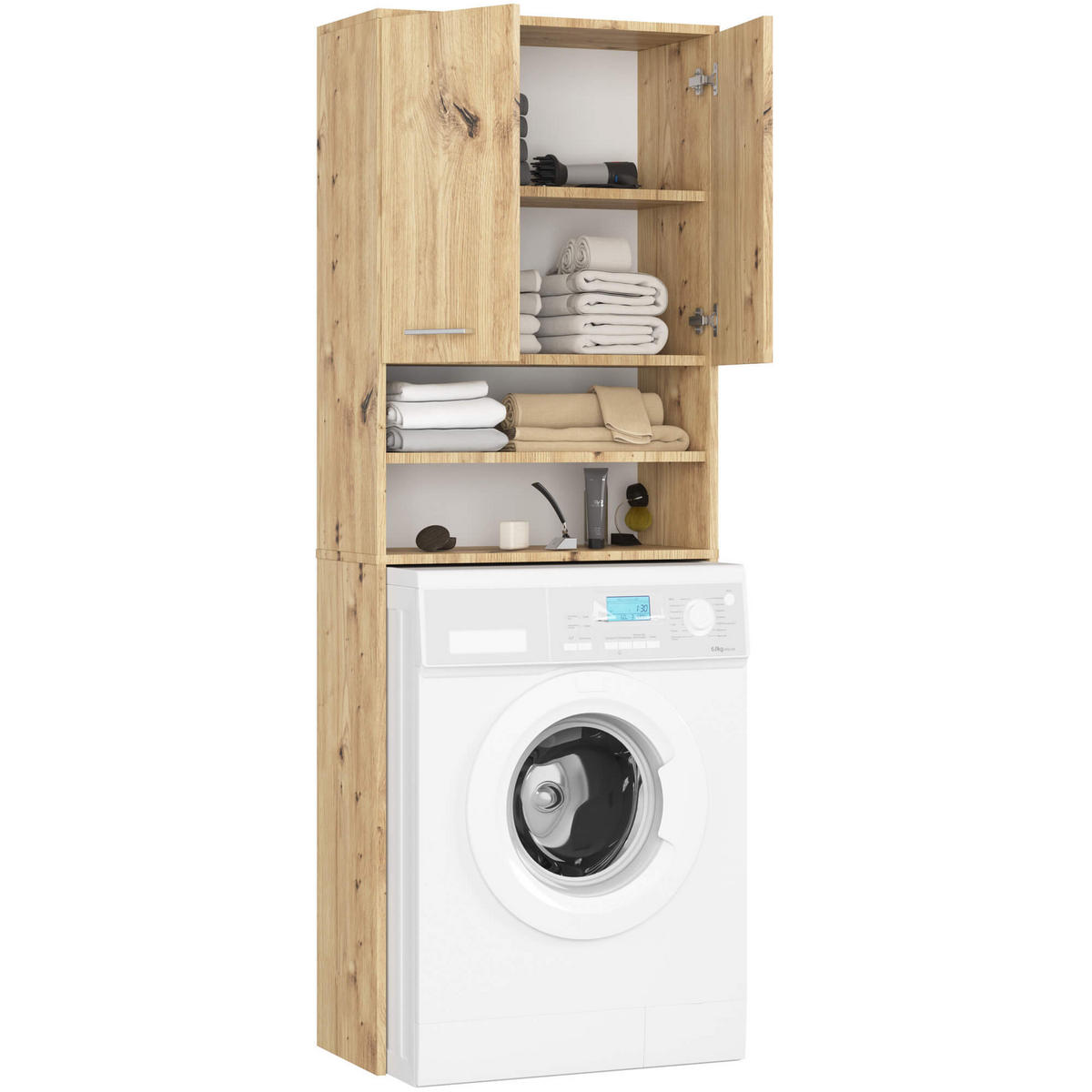 WASCHMASCHINENSCHRANK FIN Artisan Eiche 64x180x30 cm - Eiche Artisan, Holzwerkstoff/Kunststoff (64/180/30cm) - Akord