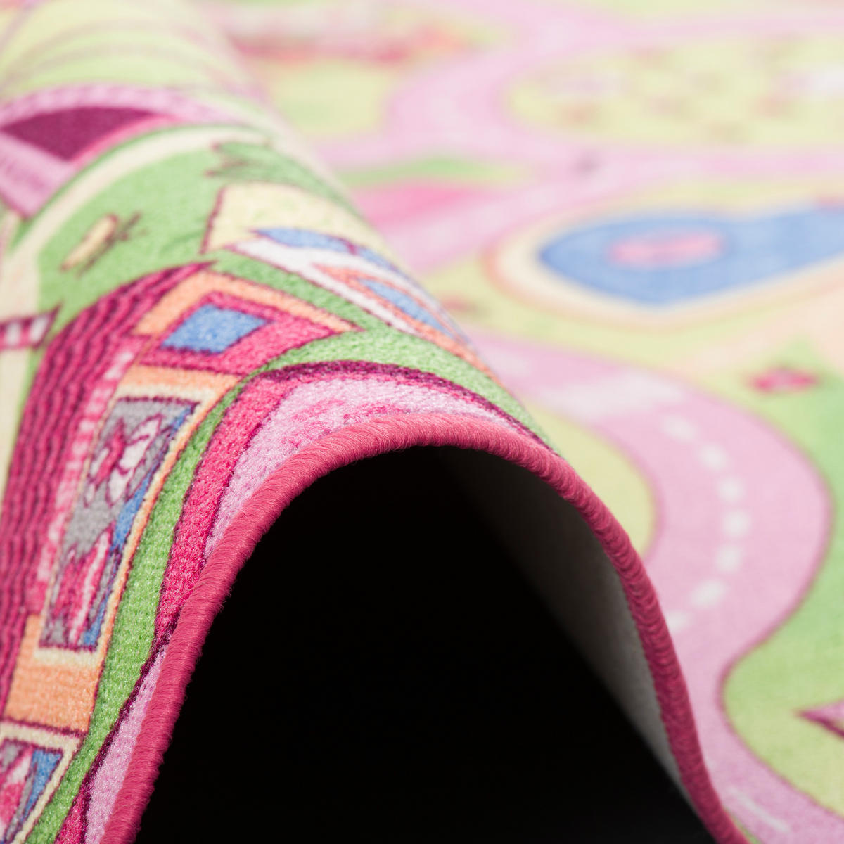 KINDER SPIEL TEPPICH GIRLS VILLAGE - Rosa, Textil (100/100cm) - Snapstyle