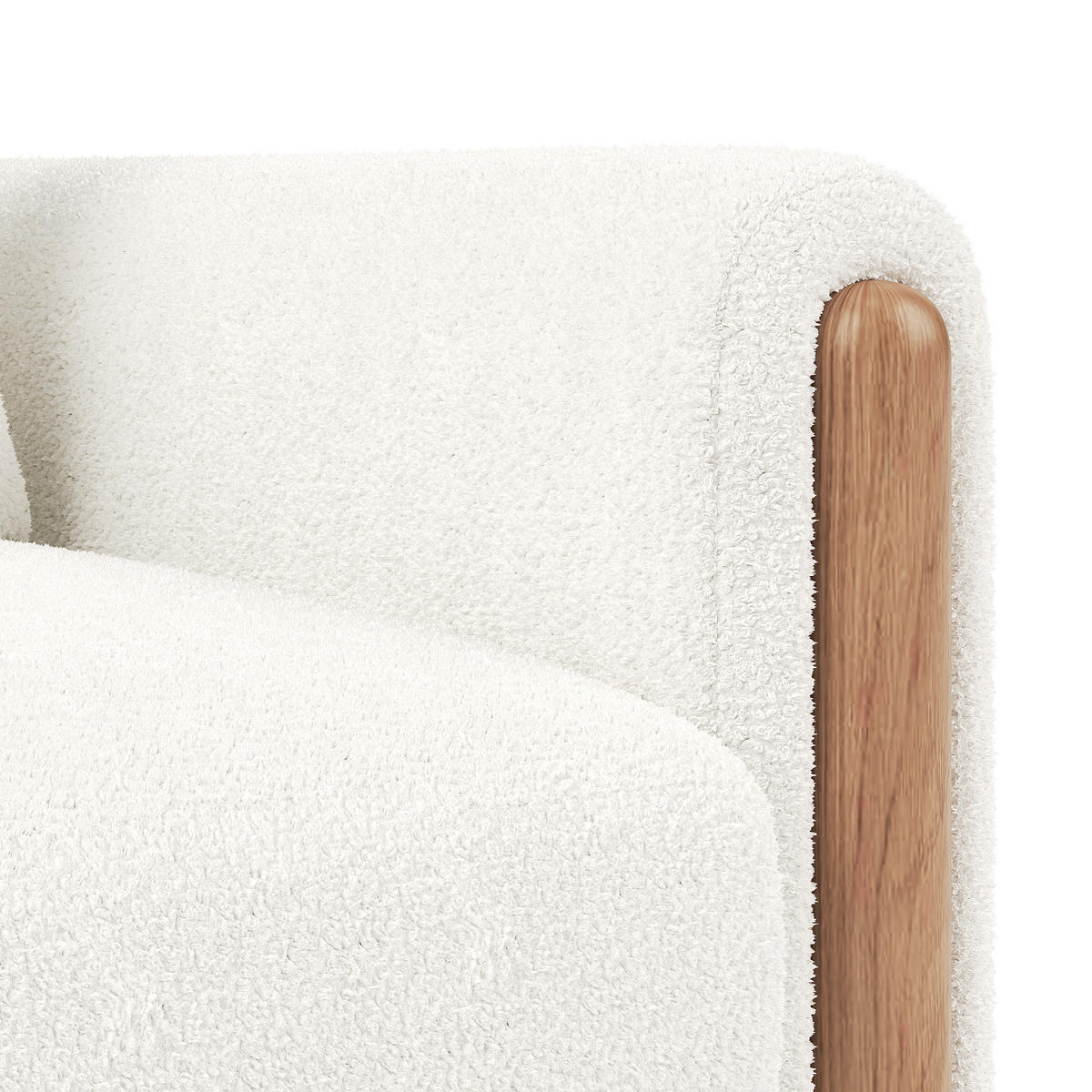 SESSEL Teddystoff Weiß mit Kissen - Weiß, Holz/Holzwerkstoff (87/88.5/83cm) - WISHDOR