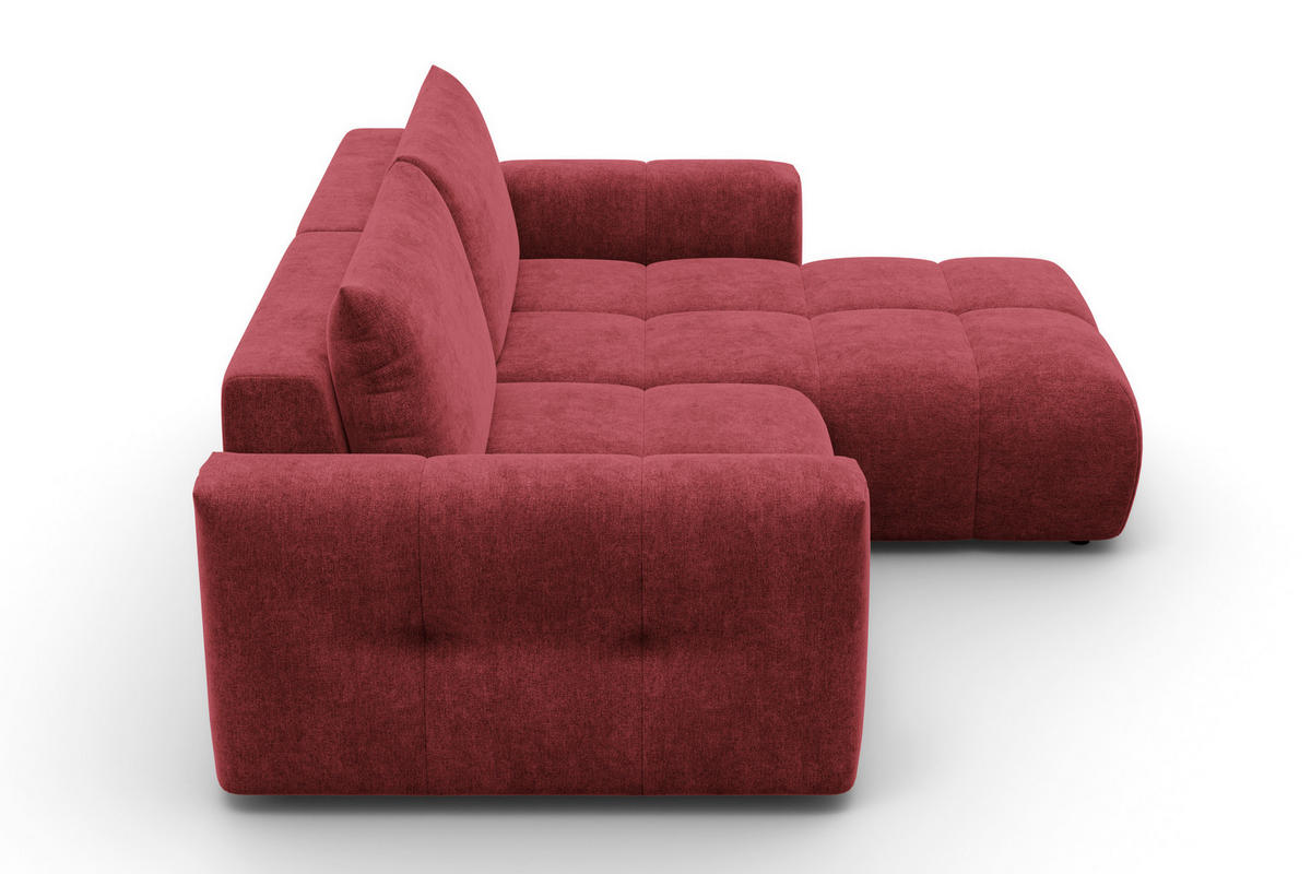 ECKSOFA VERONA 3-Sitzer rechts, Dunkelrot - Schwarz/Dunkelrot, Holz/Textil (224/173cm) - Courtois Laville