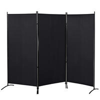 PARAVANT aus Polyester und Metall Schwarz - Schwarz, Metall (50/182cm) - HOMCOM