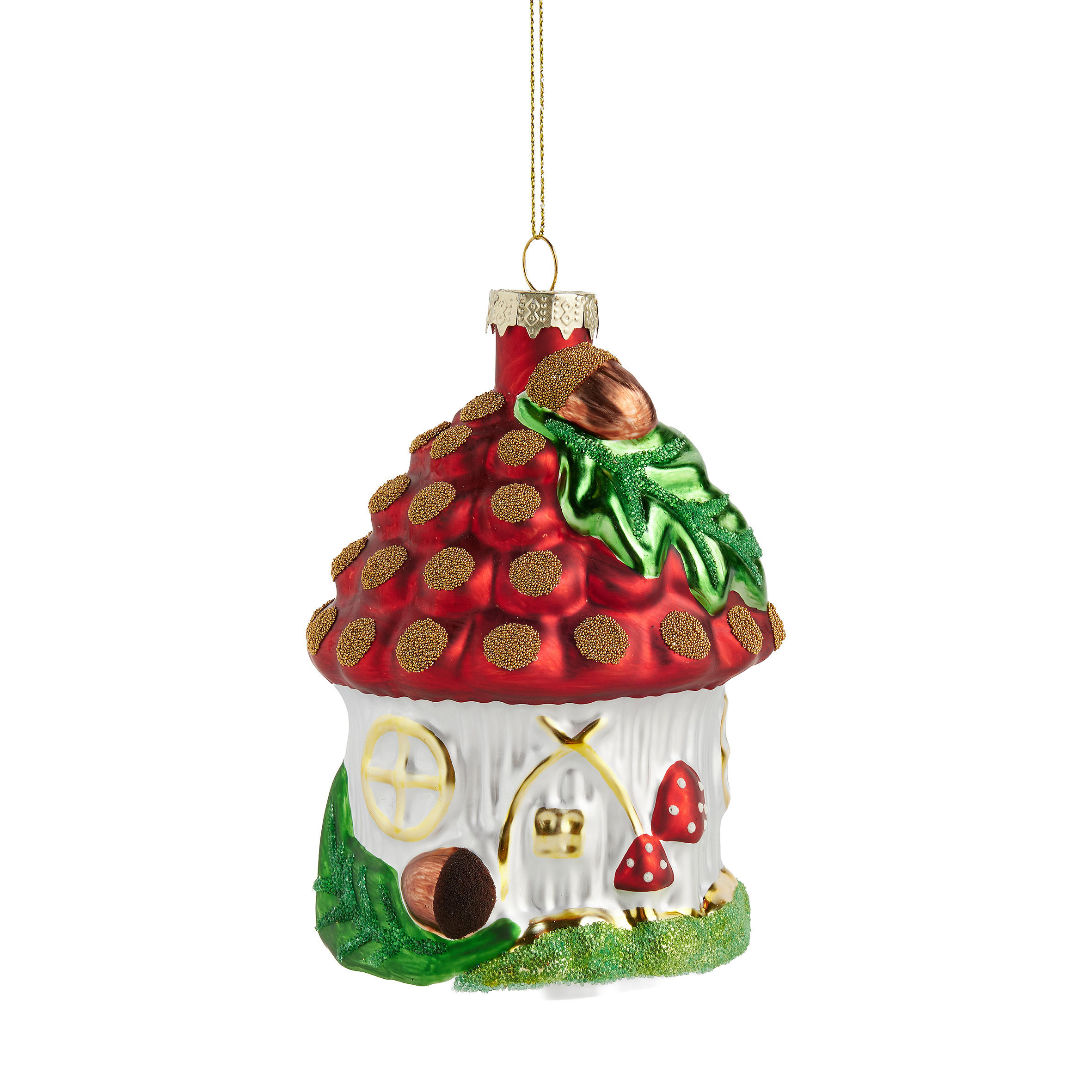 GLASKUGEL Sveppo, Mehrfarbig, 12.8 x 8.8 x 8.8 cm, Dekorative Weihnachtsdeko - Multicolor, Glas (8.8/12.8/8.8cm) - home&you