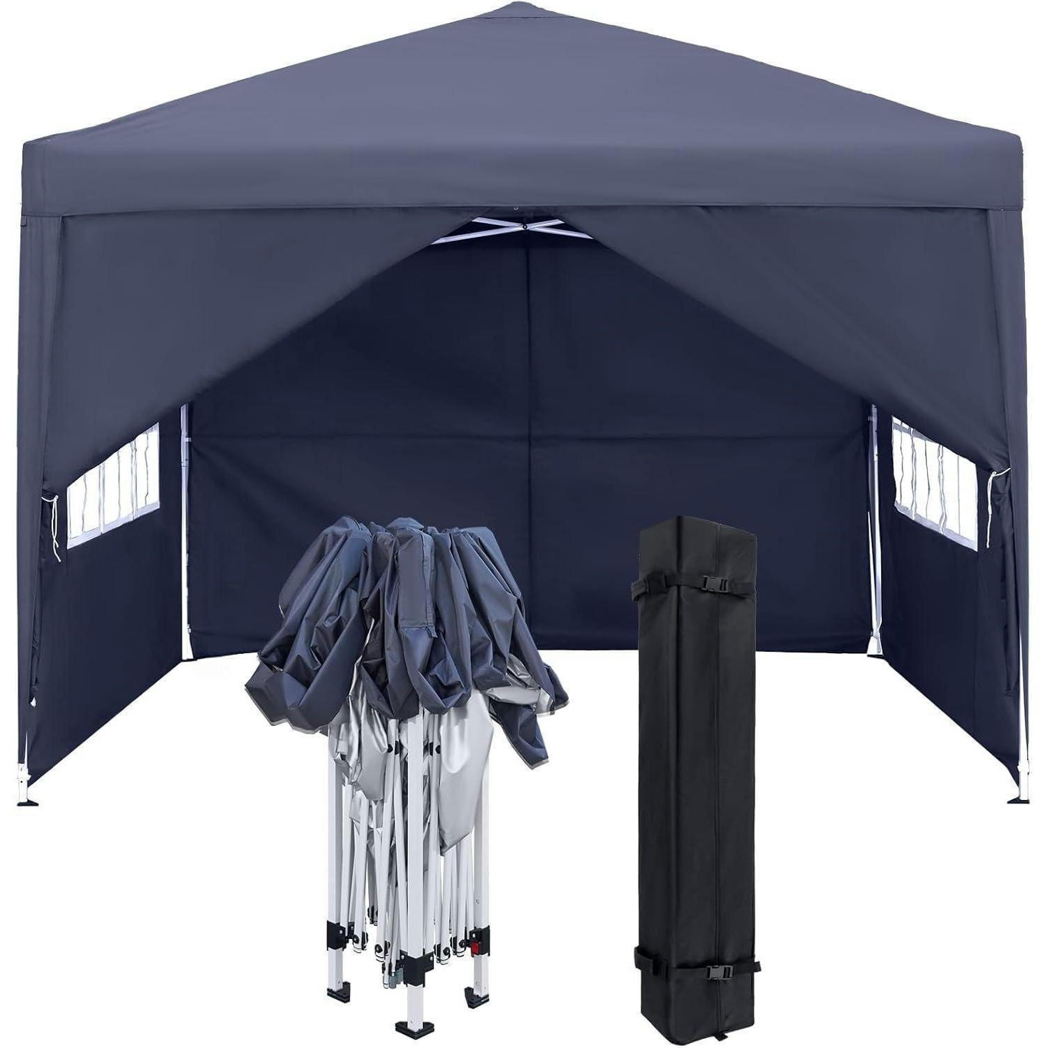 FALTPAVILLON 2,5 x 2,5 m mit Seitenteilen Anthrazit - Anthrazit, Textil (250/260/250cm)
