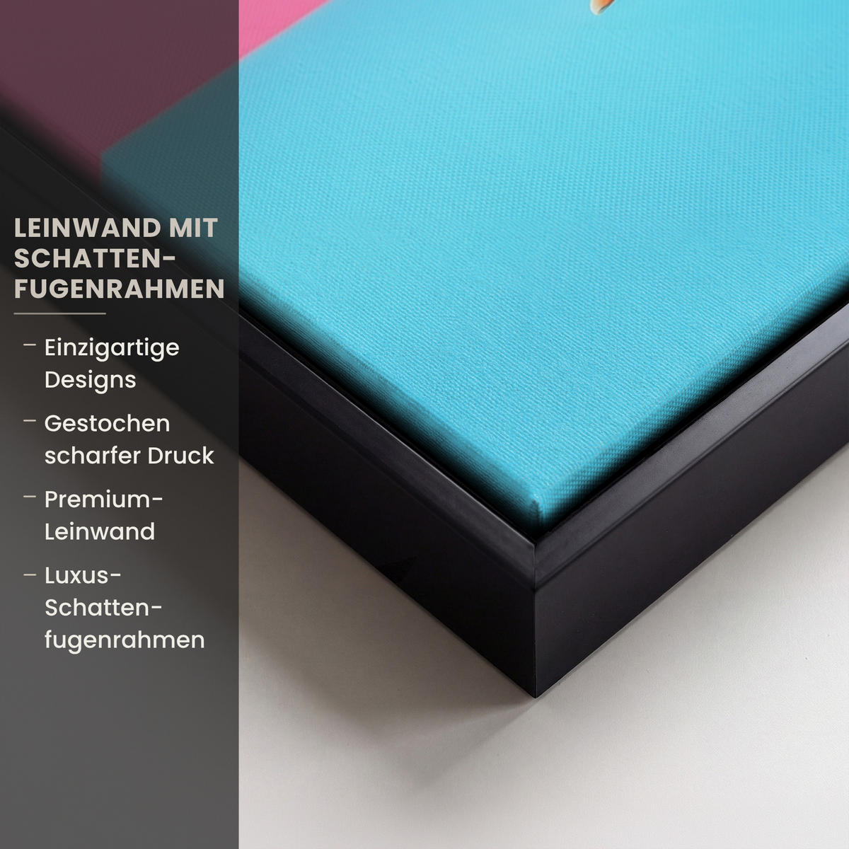 LEINWAND Bilder mit Rahmen - Chick - Sonnenbrille - Blau - 30x40 - Pink, Textil (30/40cm) - MuchoWow