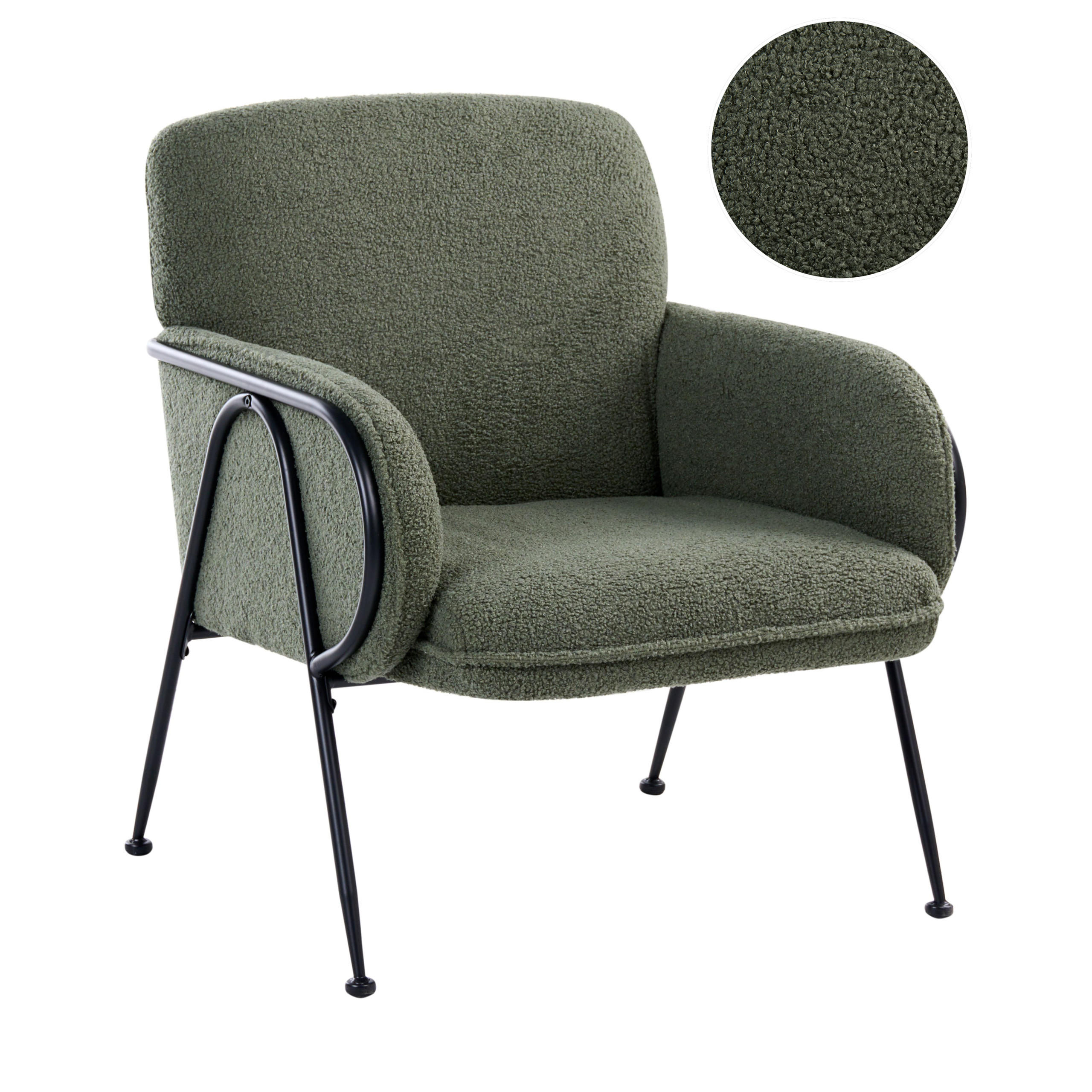SESSEL Bouclé Grün Trysnes - Grün, Textil (74/84/75cm) - Beliani