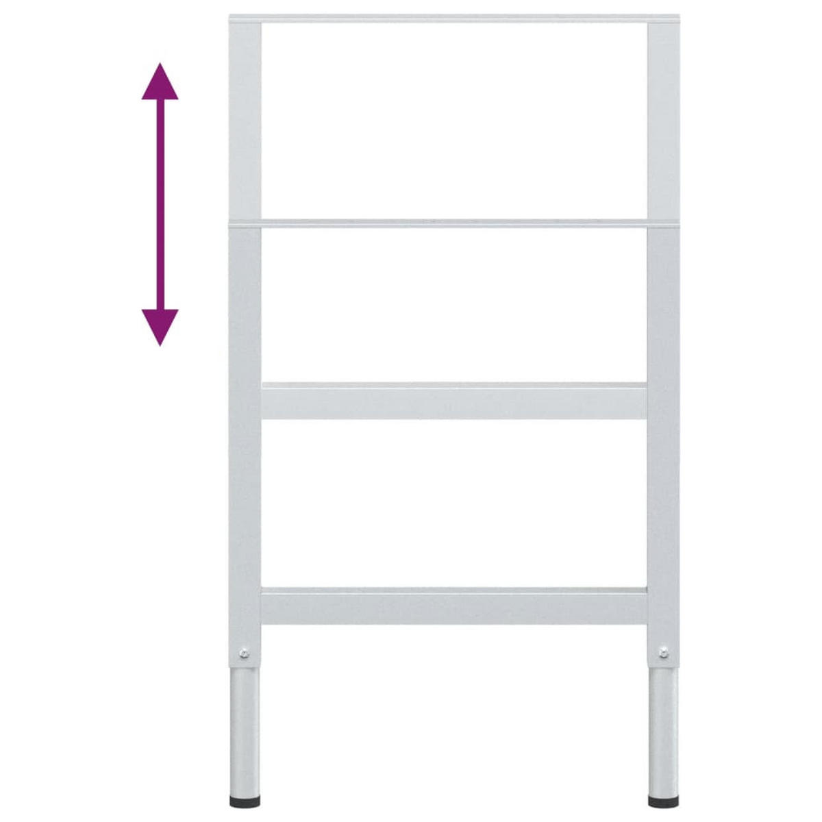 WERKBANKGESTELL Verstellbar 2 Stk. Metall 55/(69-95,5) Cm Grau - Grau, Metall (55/95.5/4cm) - vidaXL