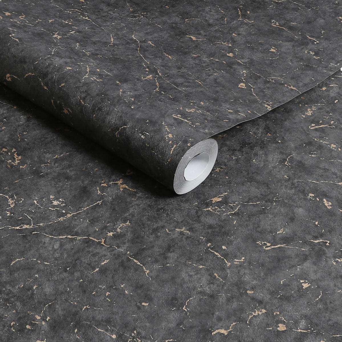 VLIESTAPETE Gips - Schwarz, Papier/Kunststoff (104/1000cm) - Easy Decor