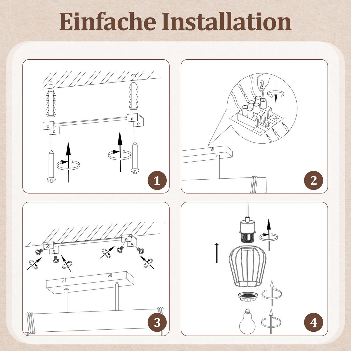 DECKENLEUCHTE Alaric 38/13/48 cm - Schwarz, Holz/Metall (38/13/48cm) - ZMH
