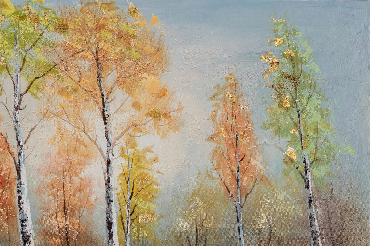 ACRYLBILD HANDGEMALT 90/60 cm - Blau/Orange, Holz/Textil (90/60cm) - KUNSTLOFT