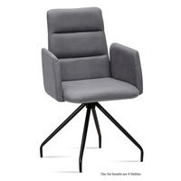 ARMLEHNSTUHL (8er-Set) Devora 52x92x60 Schwarz/Grau - Schwarz/Grau, Kunststoff (60/92/52cm) - 58aufmkessel