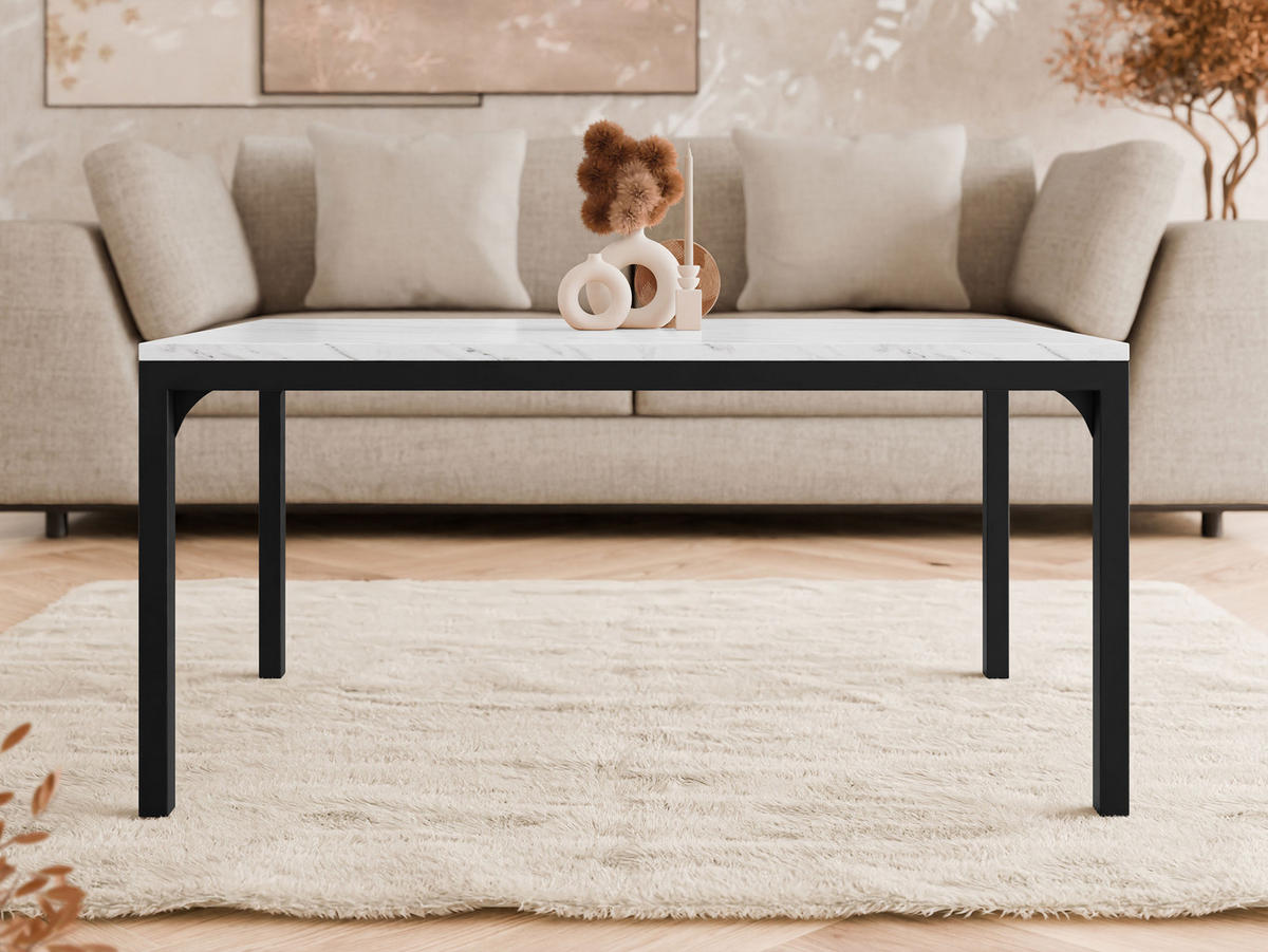 COUCHTISCH Mocca 1 - Schwarz/Weiß, Holzwerkstoff/Metall (60/100/50cm) - MIRJAN24
