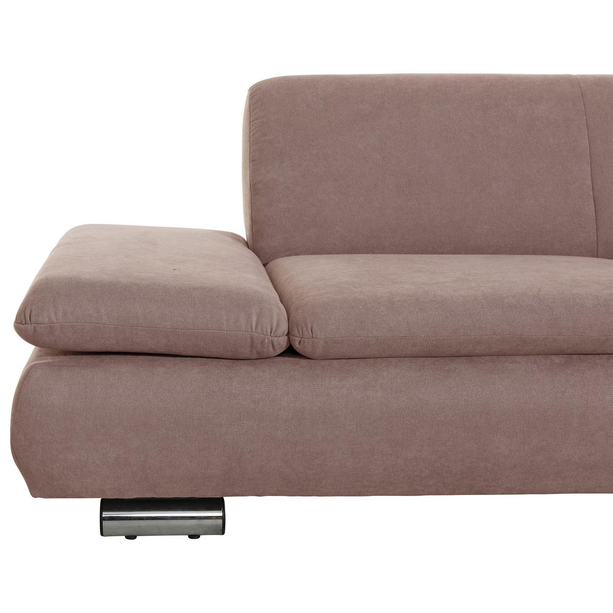 ECKSOFA mit Ottomane rechts Kaye Flachgewebe rosé - Rosa, Kunststoff (190/270cm) - 58aufmkessel
