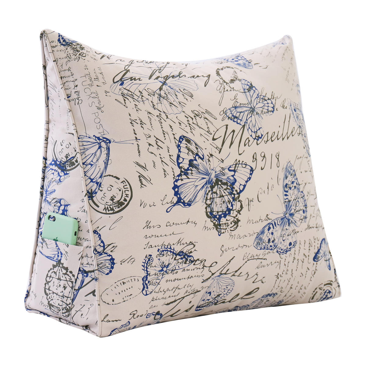 RÜCKENKISSEN zum Lesen Blau 60 cm - Blau, Textil (50/60cm) - Vercart