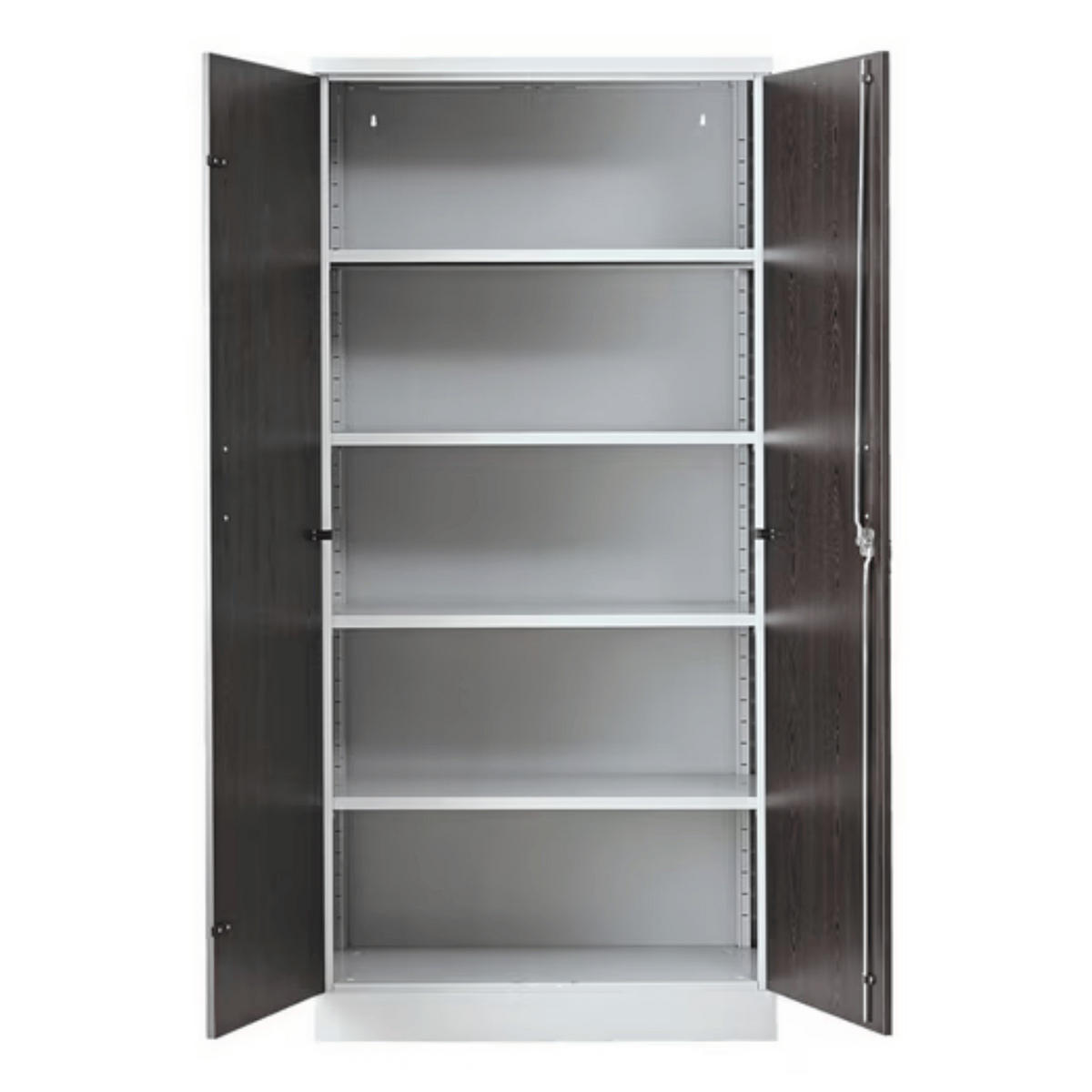 AKTENSCHRANK Beetle 4 Fachböden 195x92x42 cm Grau & Wenge - Wengefarben, Metall (92/195/42cm)