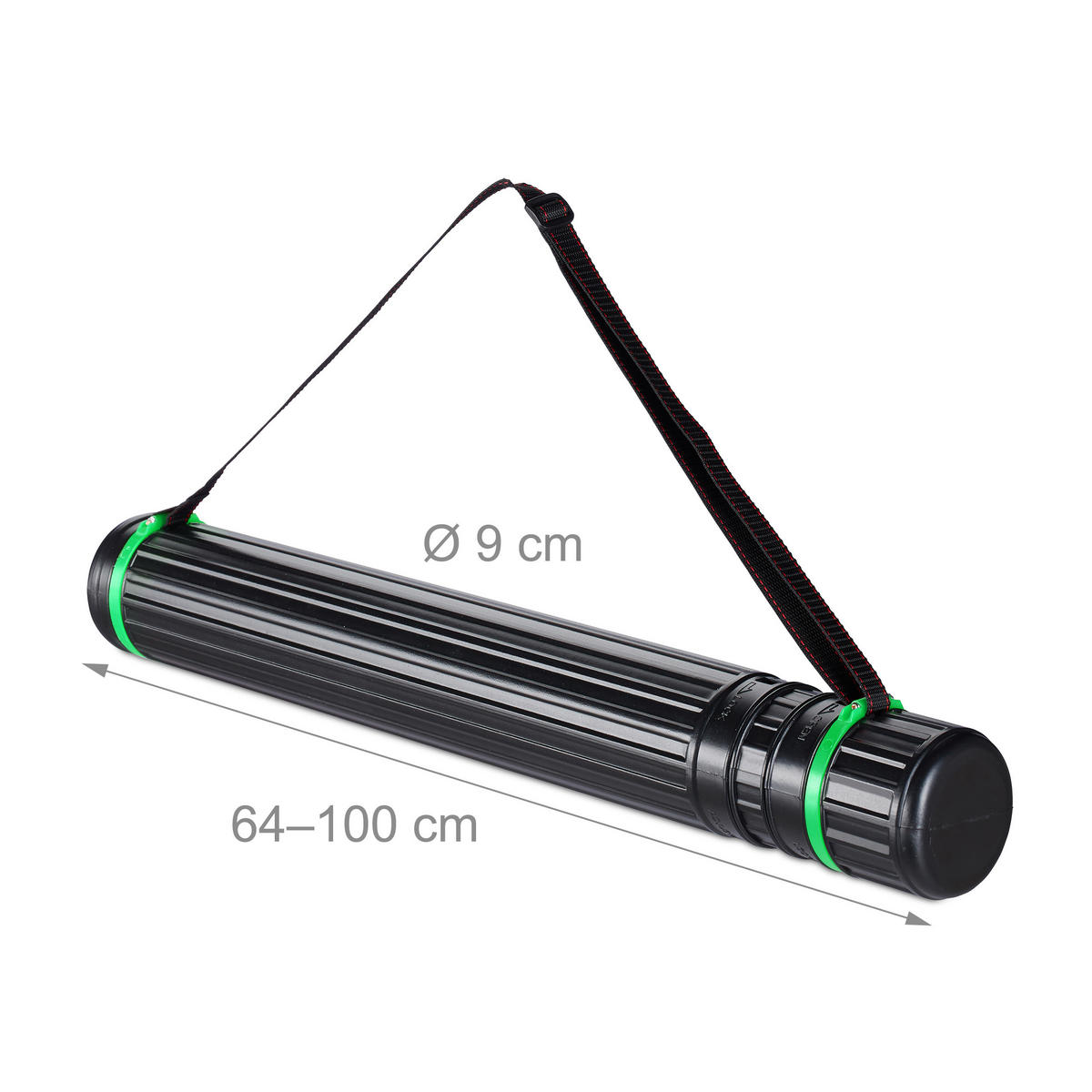 POSTERROLLE - Schwarz, Kunststoff (9/100/9cm) - Relaxdays