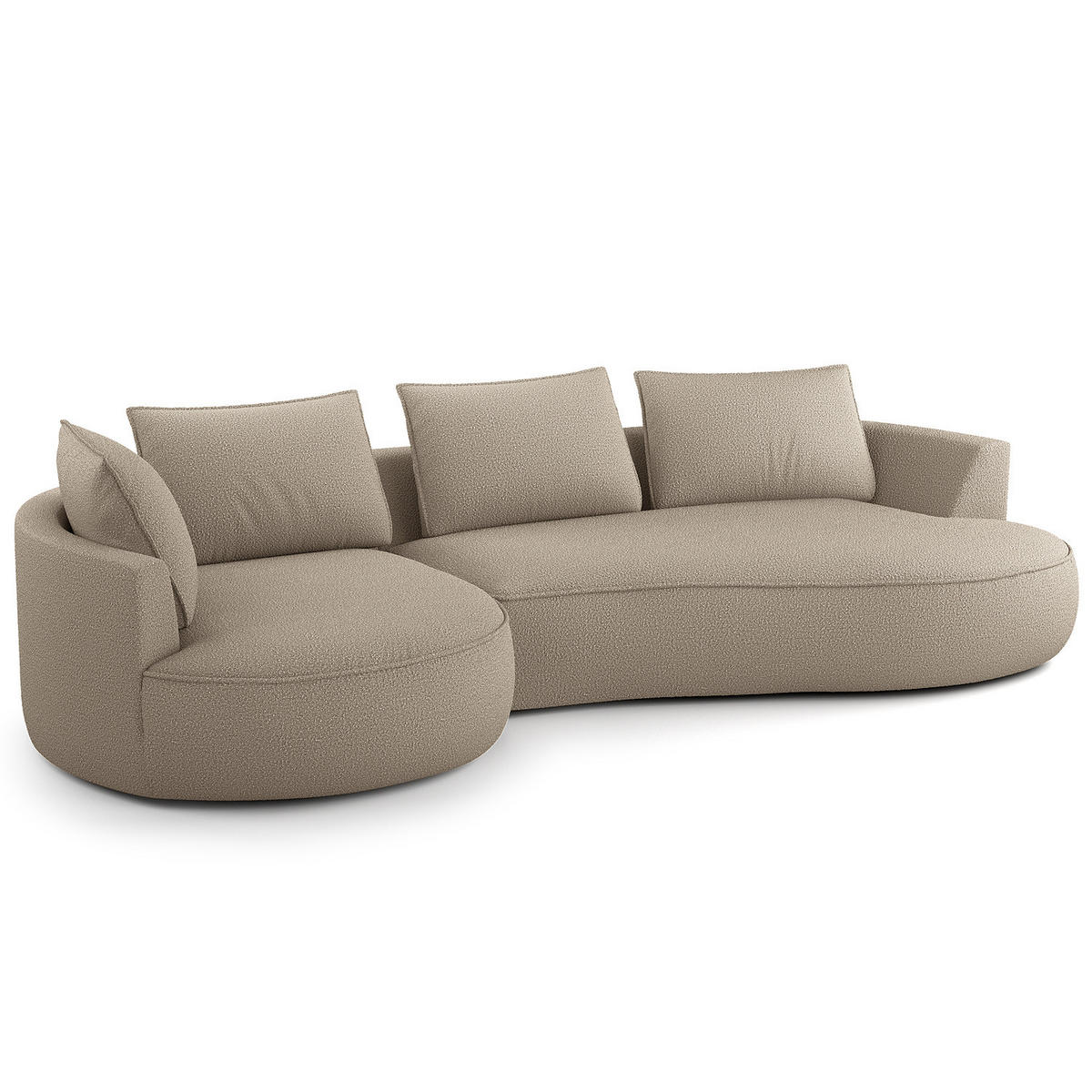 BIGSOFA - Beige/Schwarz, Kunststoff/Textil (322/82/154cm) - home24