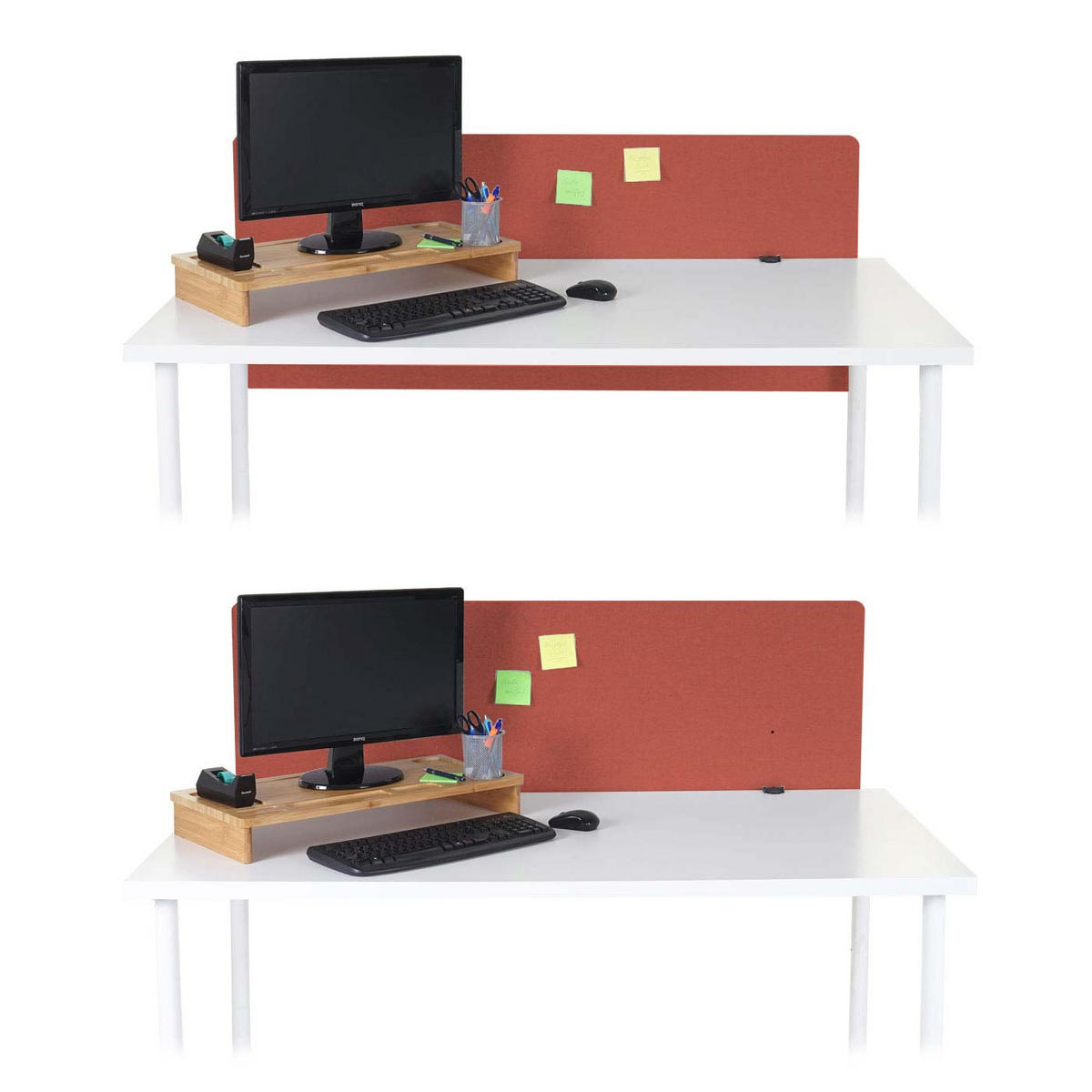 AKUSTIK-TISCHTRENNWAND Rotbraun - Rotbraun, Textil (140/60/2cm) - MCW