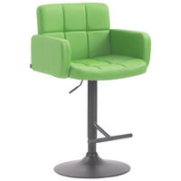 BARHOCKER Lederlook grün - Schwarz/Grün, Textil/Metall (60/93/56cm) - CLP