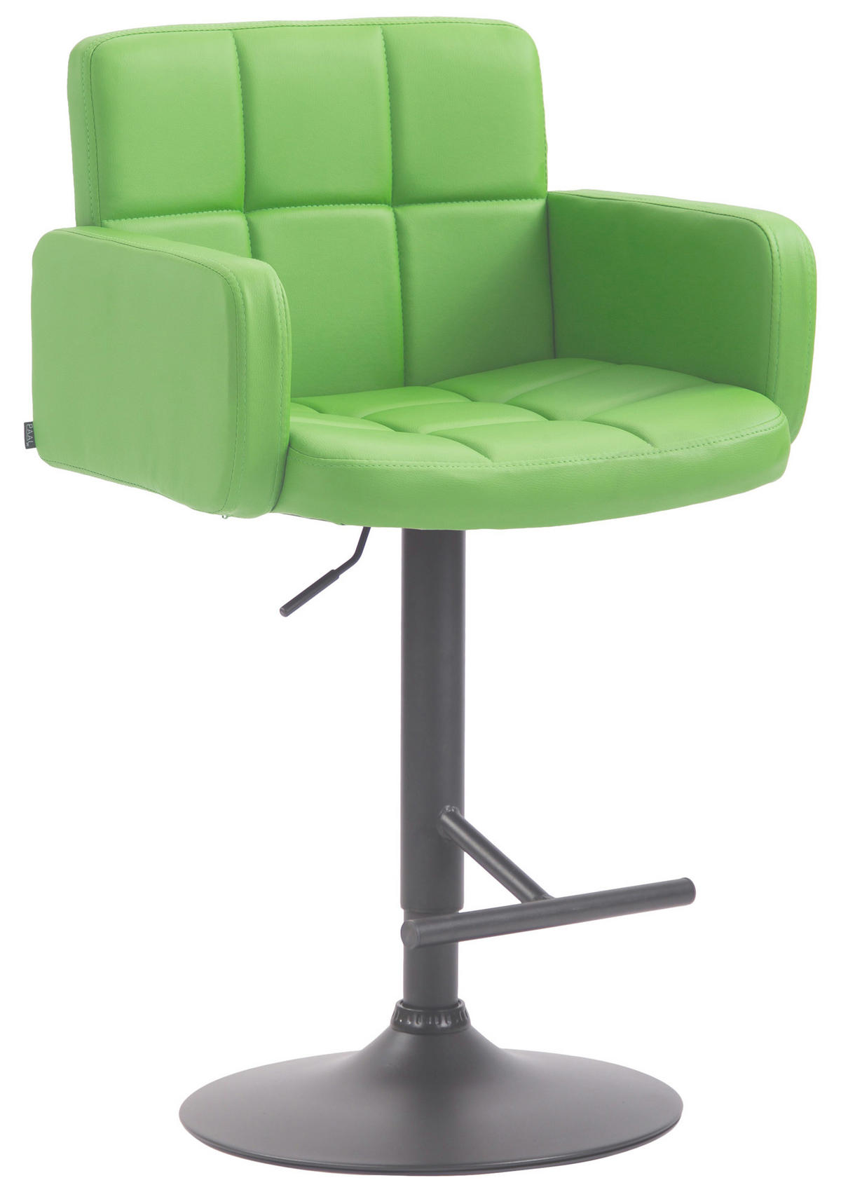 BARHOCKER Lederlook grün - Schwarz/Grün, Textil/Metall (60/93/56cm) - CLP