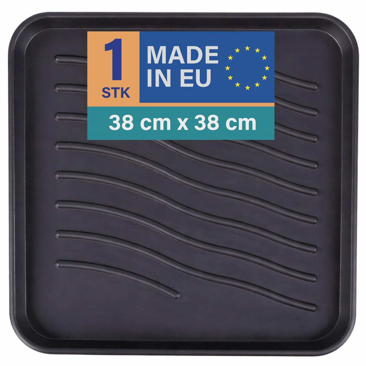 SCHUHABTROPFSCHALE Schwarz 38x38 cm - Schwarz, Kunststoff (38/38cm) - Bestlivings