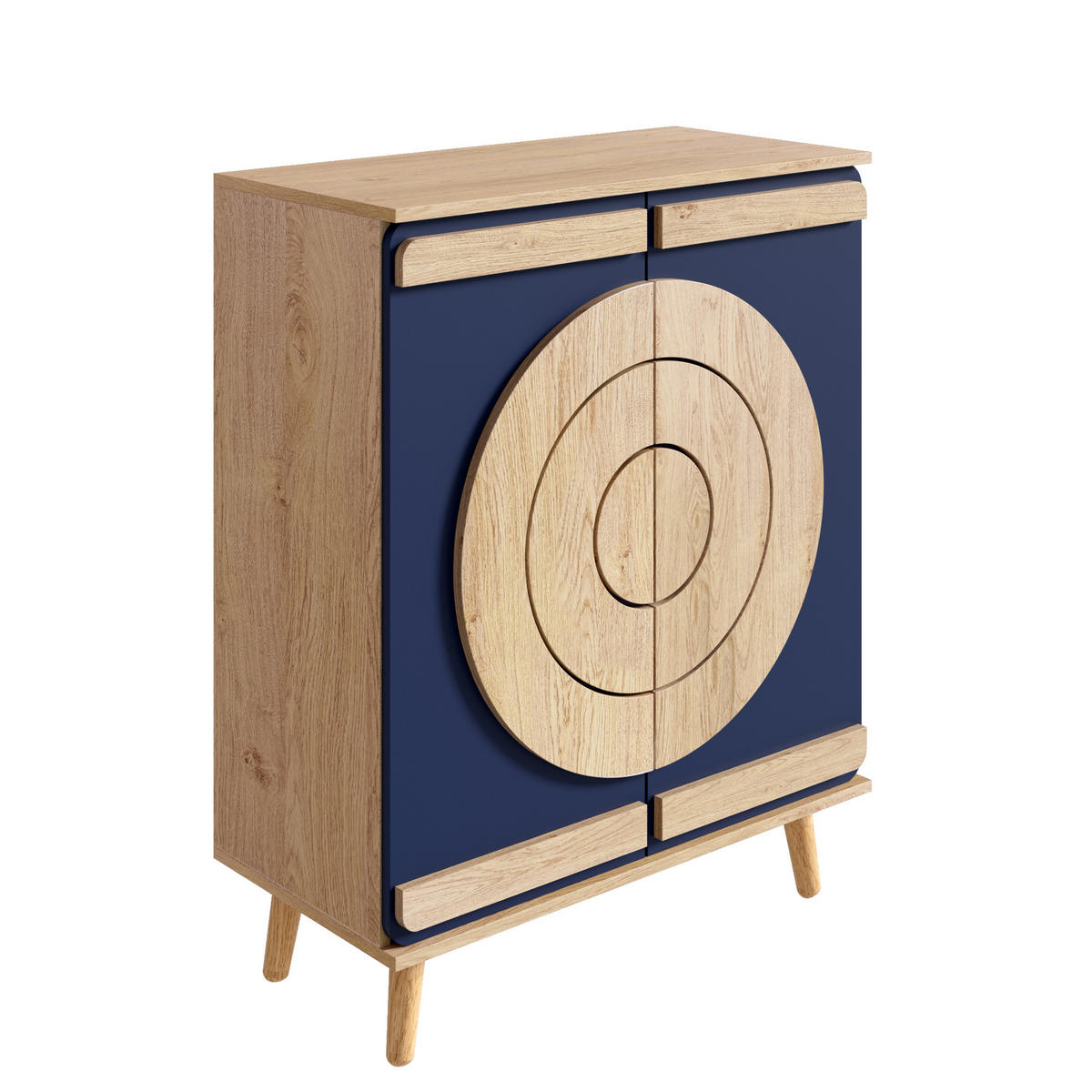 SCHUHSCHRANK aus Spanplatte 76x37x98,5cm in Blau mit Türen - Blau, Holzwerkstoff (76/98.5/37cm) - Modfu