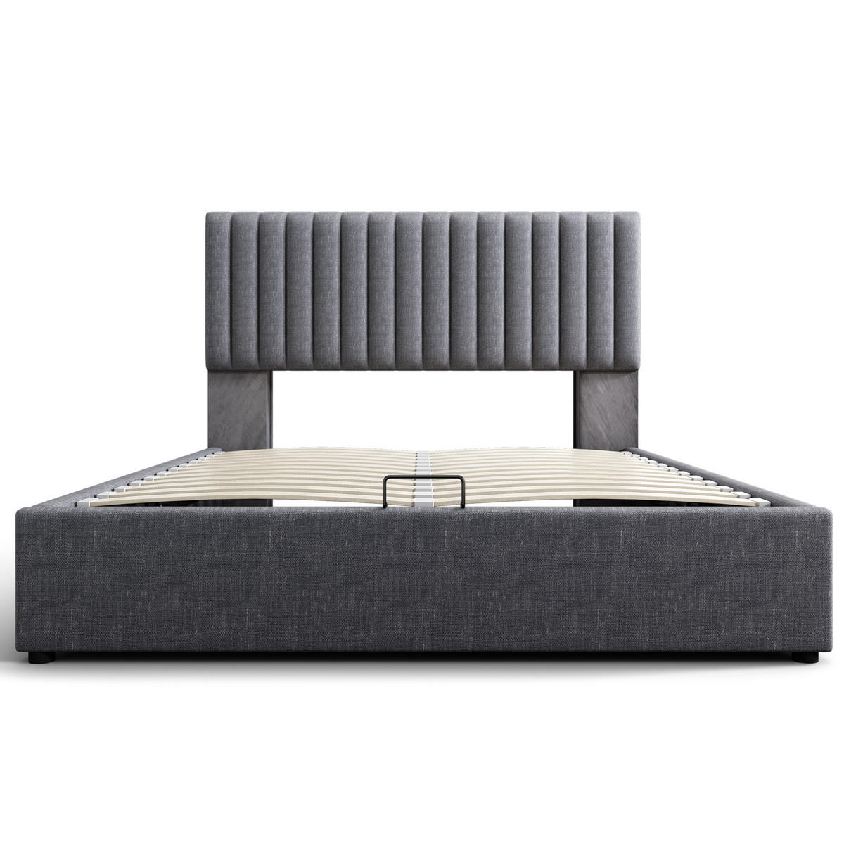 POLSTERBETT 140/200 cm Grau mit Stauraum, LED-Beleuchtung und Matratze - Grau, Textil (140/200cm) - Flora Grace