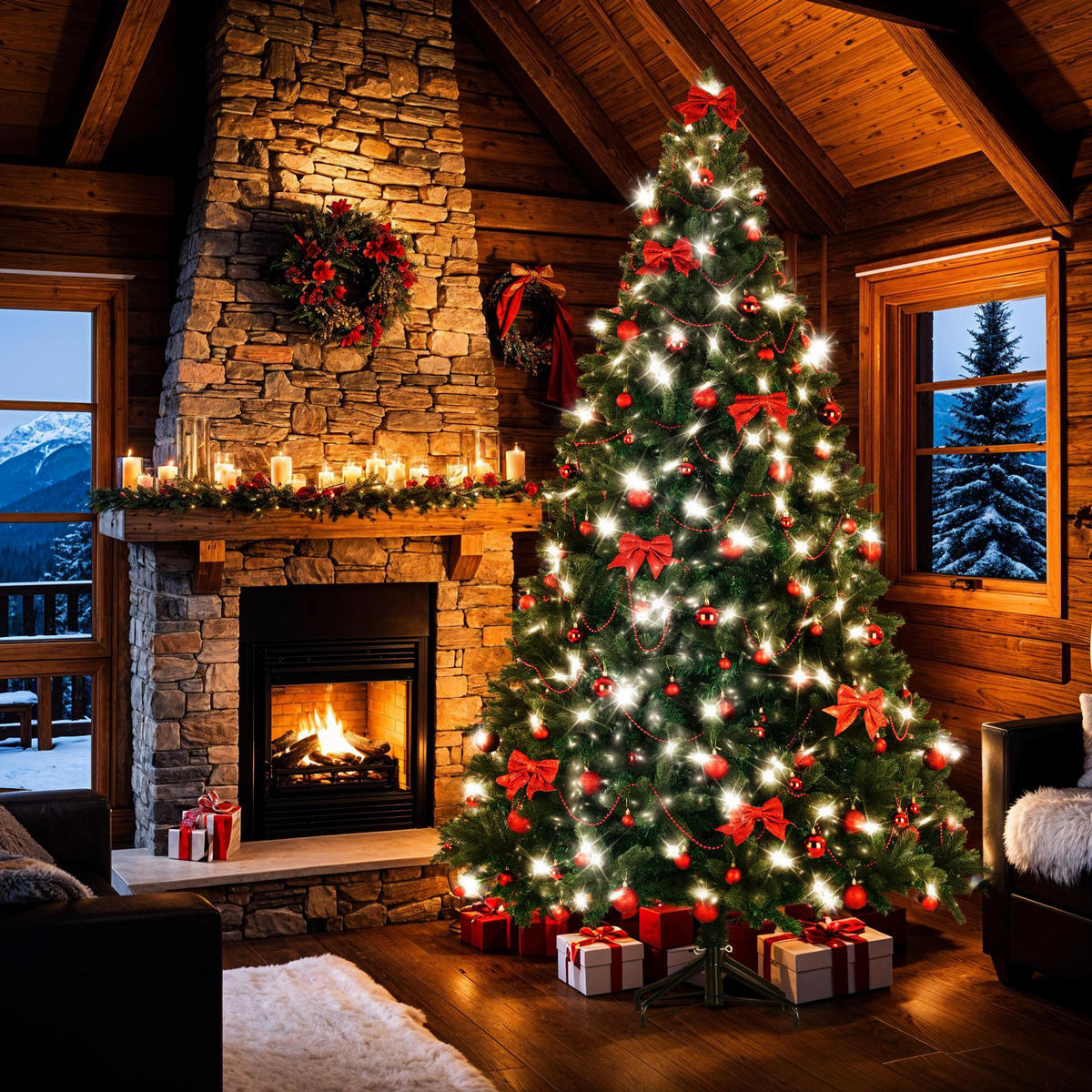 WEIHNACHTSBAUM Prancer,pulverbeschichteter Metallständer mit Kunststoffkappen,grün - Grün, Kunststoff (210cm) - tectake