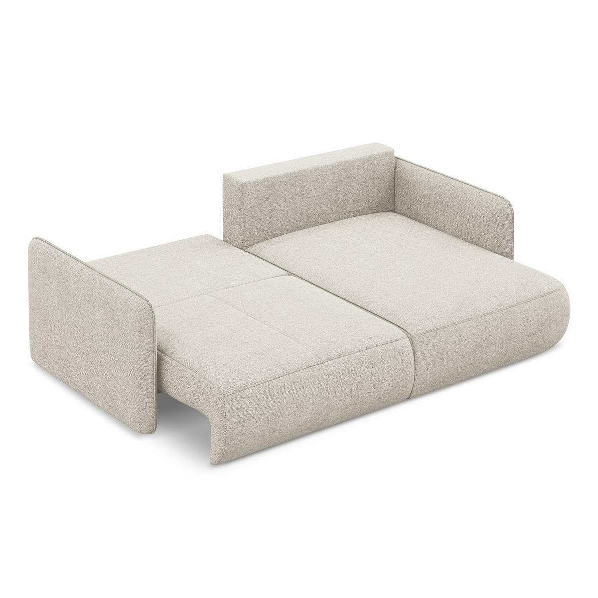 ECKSOFA mit Schlaffunktion Chenille Stoff Grau - Silberfarben/Schwarz, Kunststoff/Textil (207/148cm) - LaMiaSofa
