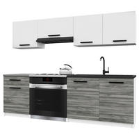 KUCHYNSKÁ linka Italia 1 180 cm, s pracovnou doskou, bielo-sivá glamour matná - biela/svetlosivá, drevo (180/143/60cm) - B BELINI GROUP